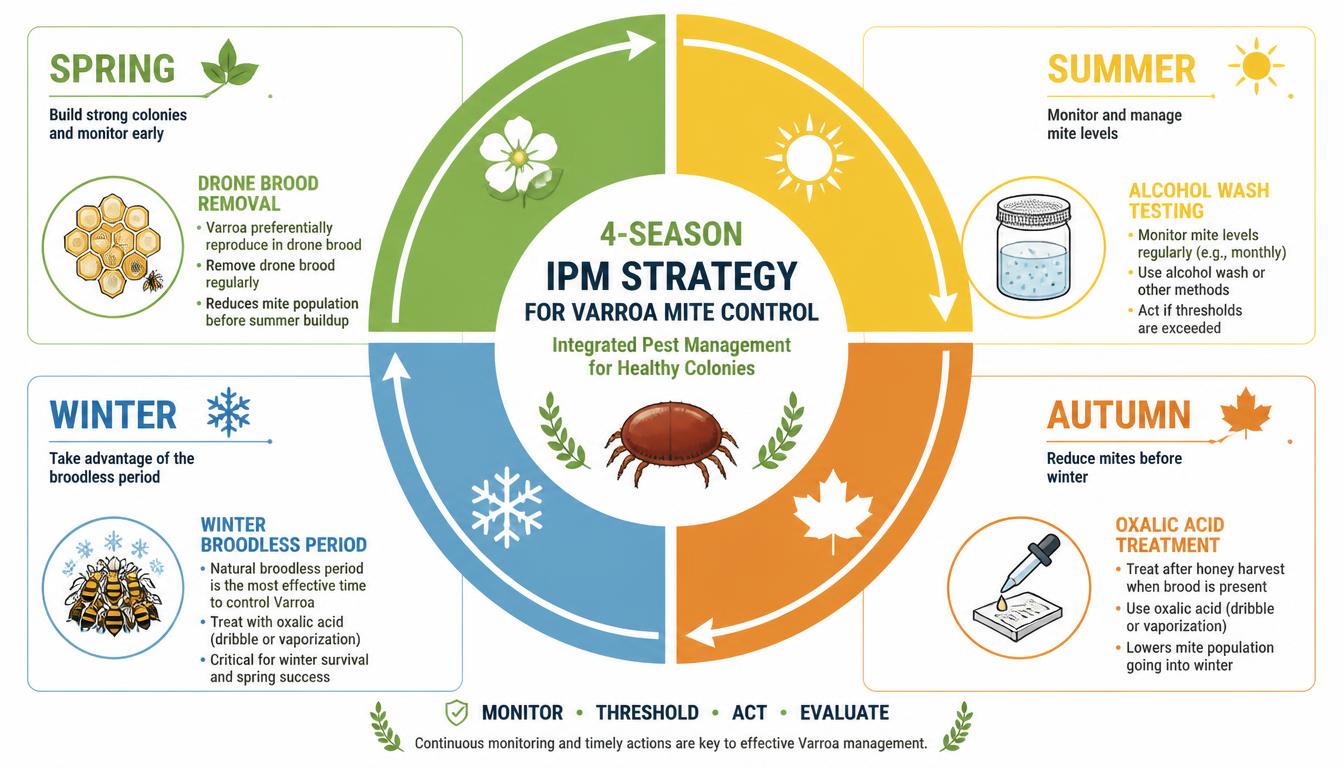 اینفوگرافیک تقویم IPM در طول سال (IPM Seasonal Timeline)